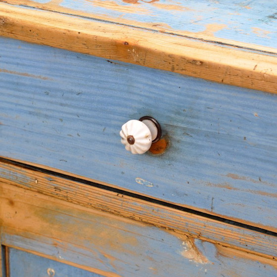 Image 1 of Solid Pine Kitchen Cupboard, 1900s