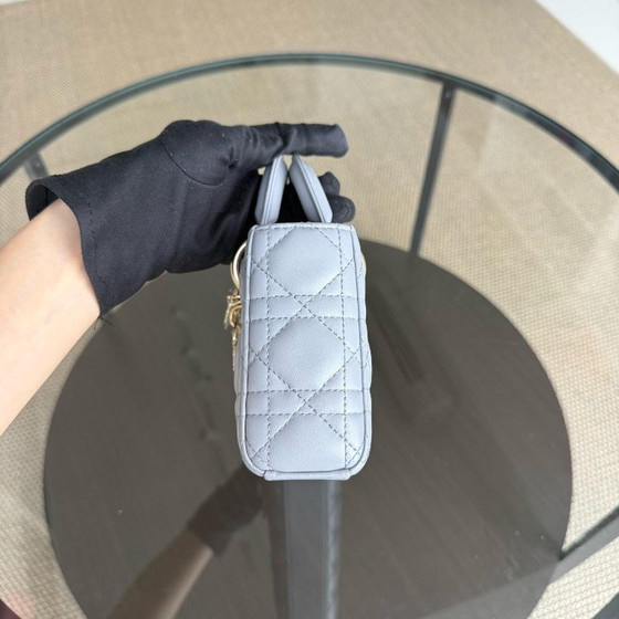 Image 1 of DIOR LADY D-JOY SMALL - CANNAGE LAMBSKIN GRAY GOLD HARDWARE