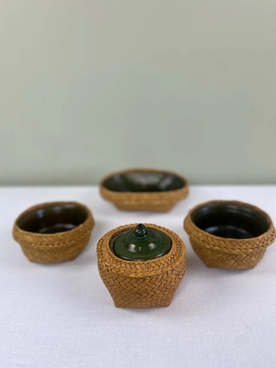 Vintage ethnic service – Crockery, Wicker, Ceramic (photo 13 of 21)