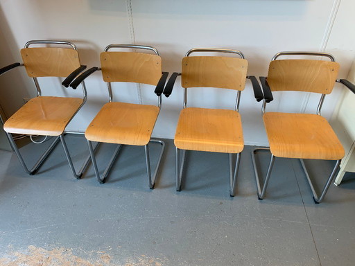 4x Gebroeders van der Stroom Dutch Originals Gispen Chair