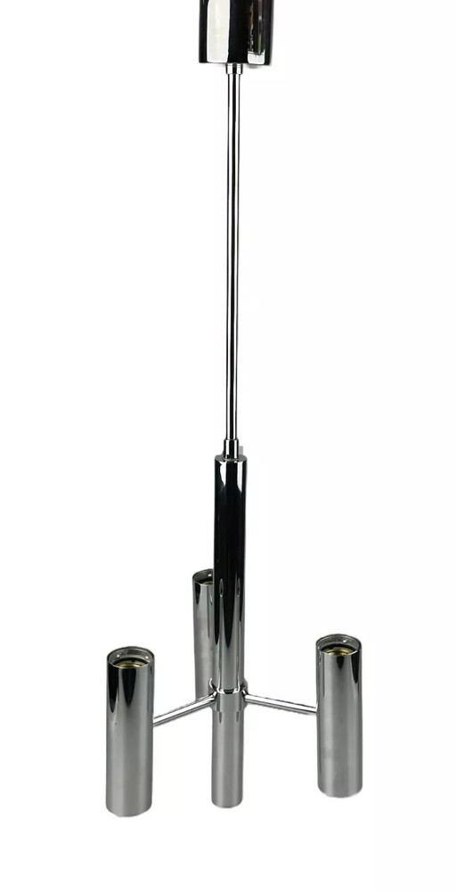 60s 70s 6-light Sputnik chandelier by Hustadt Leuchten Germany