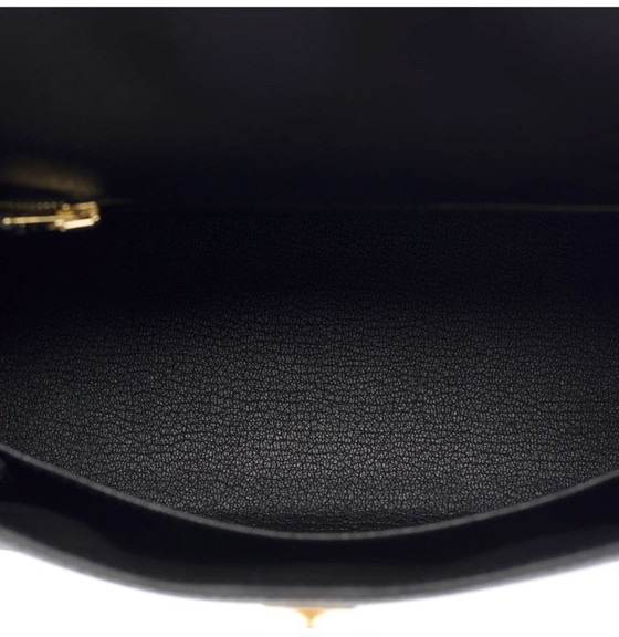 Image 1 of Sac HERMES Kelly 25 en Cuir Noir - 103510