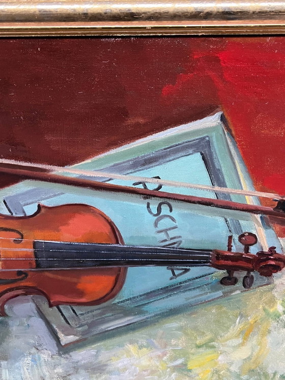 Marcel van den Plas ( ). Still life with violin. – Paintings & Drawings, Canvas (photo 4 of 4)