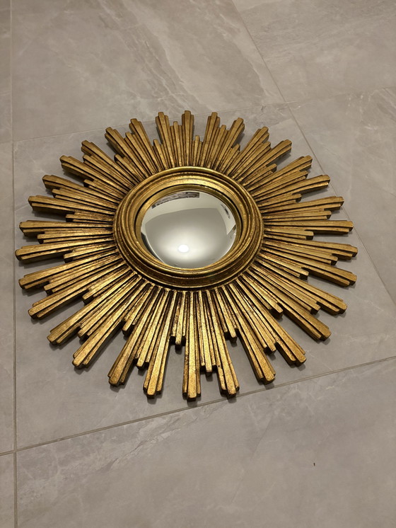 Image 1 of Zonnestralen bolle spiegel koud blad Hollywood regency