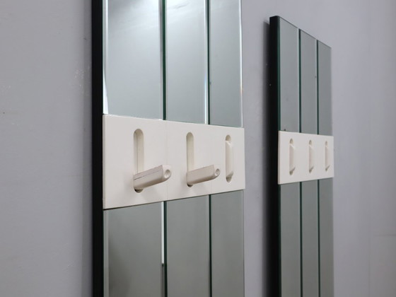 Image 1 of Vintage minimalistische wandspiegel kapstokset ITALIË jaren 70