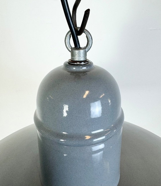 Image 1 of Suspension industrielle en émail gris, années 1960