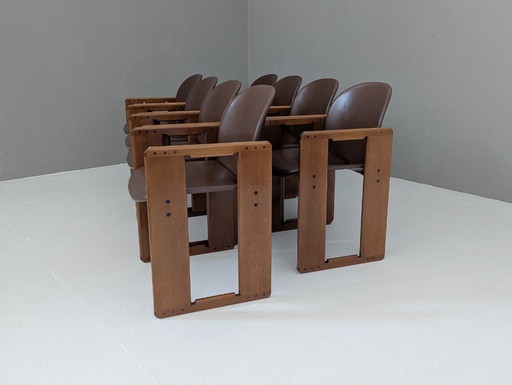 Set van 8 Dialogo stoelen van Afra & Tobia Scarpa voor B & B Italia, 1970