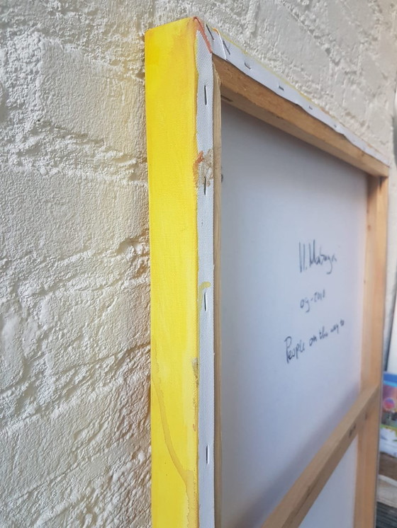 Image 1 of People on the way to...,abstract 3D schilderij gemaakt in acryl en inkt.