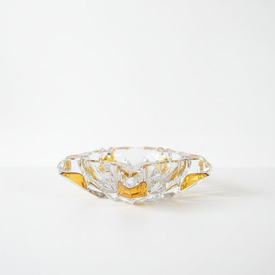 Image 1 of Vintage 1970 Anna Hutte Clear Lead Crystal Glass Ashtray