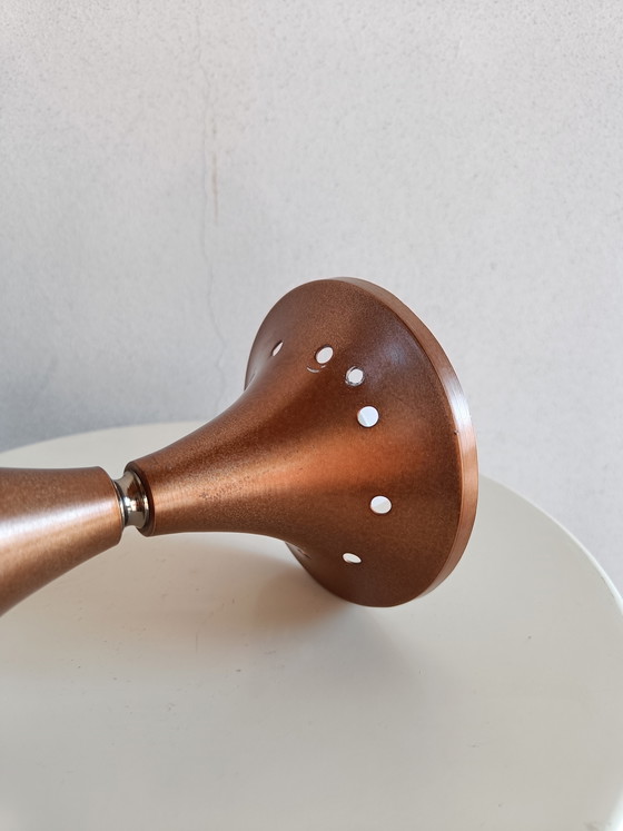 Image 1 of Vintage Space Age Table Lamp in Burnished Metal, 1970s Italian Design