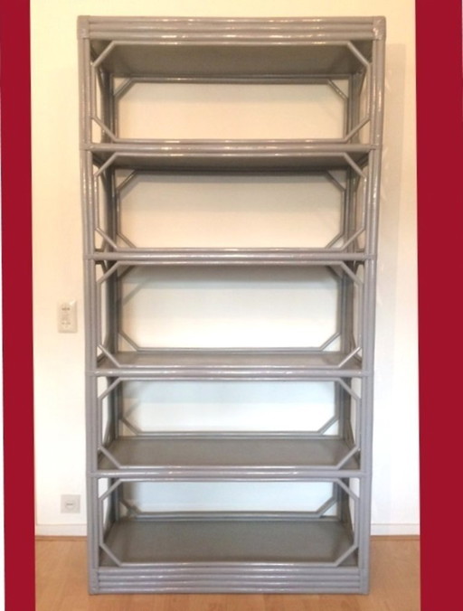 Estantería abierta de bambú vintage de los años 80