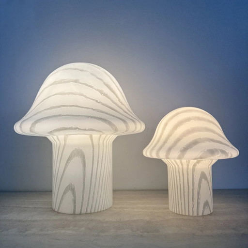 Pair of Peil & Putzer Mushroom Zebra table lamp , 1970’s