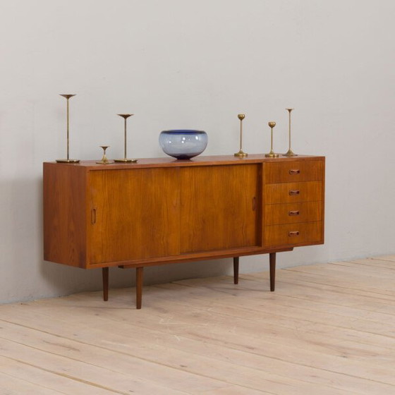 Image 1 of Klassiek Deens laag dressoir in teak, jaren 1960