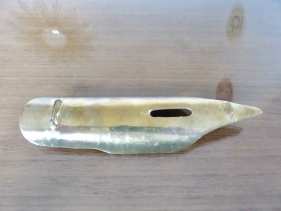 Image 1 of Federförmiger Stifthalter aus Messing, Frankreich, 1970