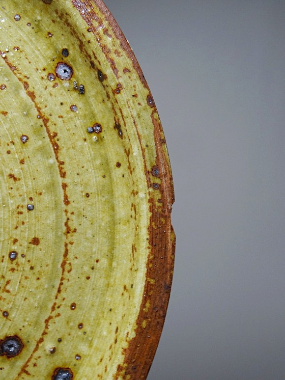 Image 1 of Service à condiments vintage grès pyrité émaillé artisanal style Baudat La Borne