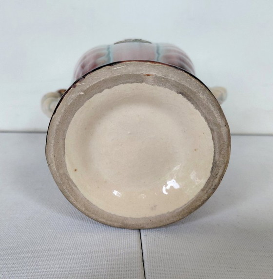 Bay Keramik Vase, Pastel Drip Glaze, WGP 1950s, Ceramic, Brown (photo 10 of 10)