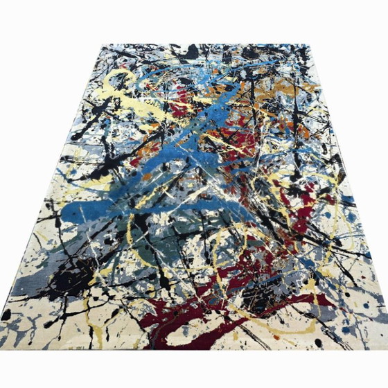 Tappeto annodato a mano in lana e seta, stile Jackson Pollock - 2x3 m – Tappeti, Wool (photo 5 of 8)