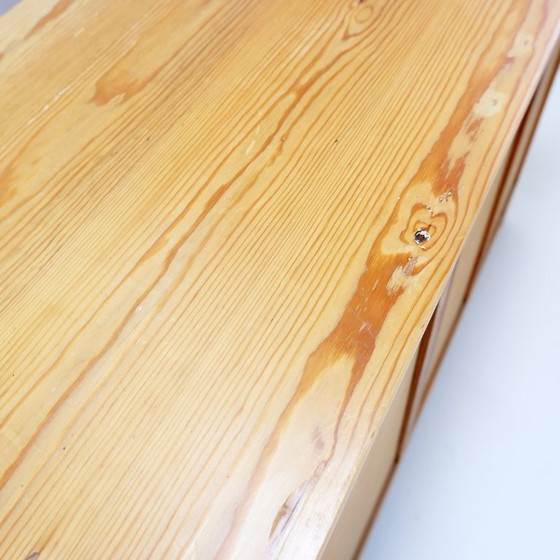 Image 1 of Commode vintage 5 tiroirs avec poignées en laiton