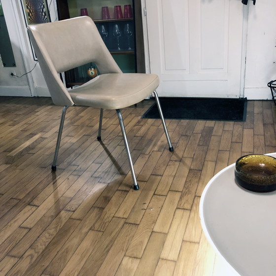 Image 1 of Poltrona vintage • Cromata • Similpelle beige • 1970