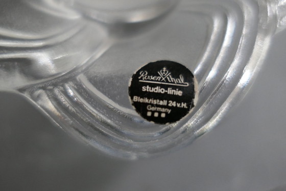 Image 1 of Vintage Rosenthal kandelaar roos kristal Johan van Loon