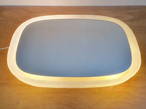 Espejo iluminado vintage Hillebrand, espejo de pared decorativo retro de los años 70