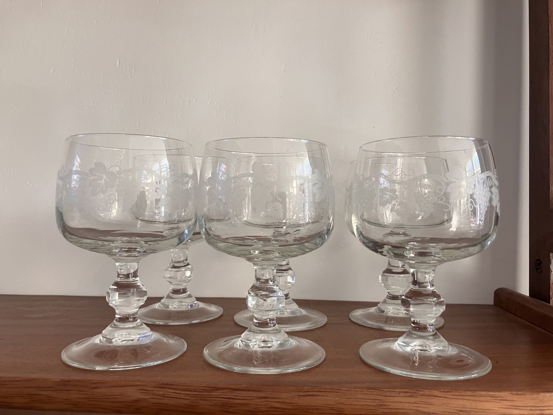 Garcia de Pou Wine glasses, vintage design, 260 ml, 8 x 15.5 cm, blue, glass