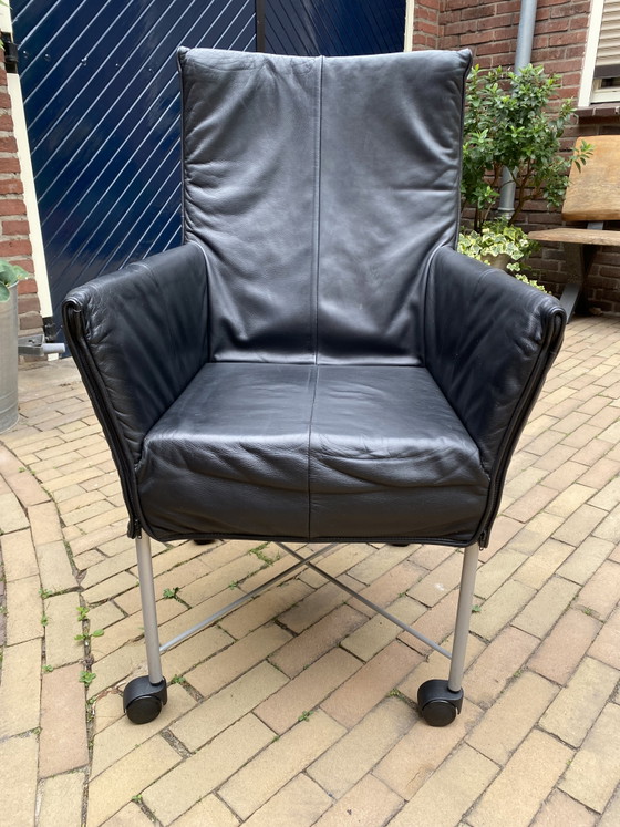 Montis Chaplin Design Stuhl, schwarzes Leder – Sessel, Leather (photo 2 of 5)