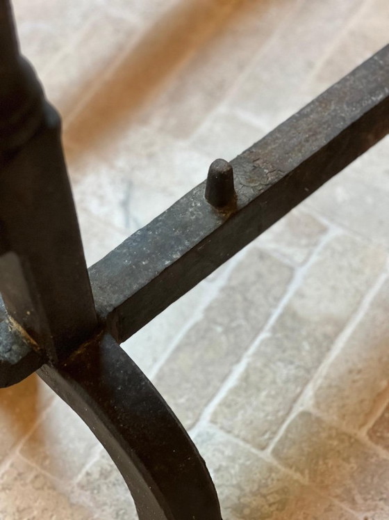 Image 1 of Pair of cast iron andirons, 19th century