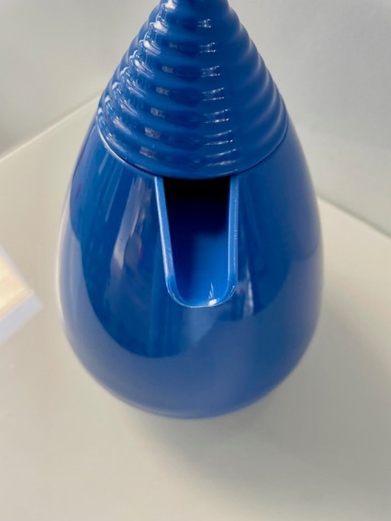 Image 1 of Bouteille isotherme vintage Leifheit Vivatherm bleue Memphis