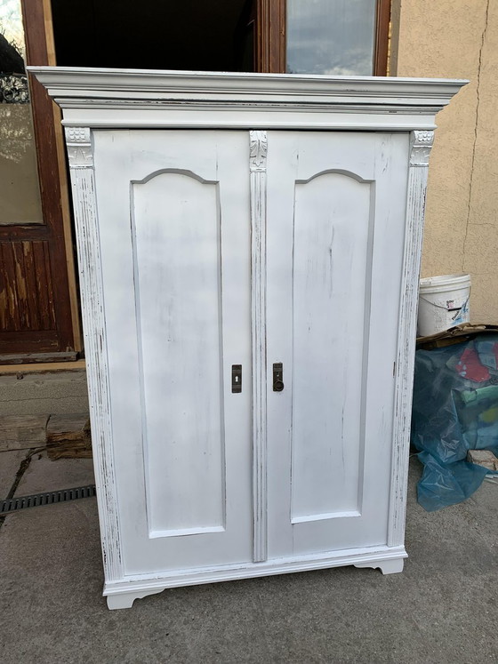 Vintage Painted Wooden Wardrobe (photo 5 of 11)