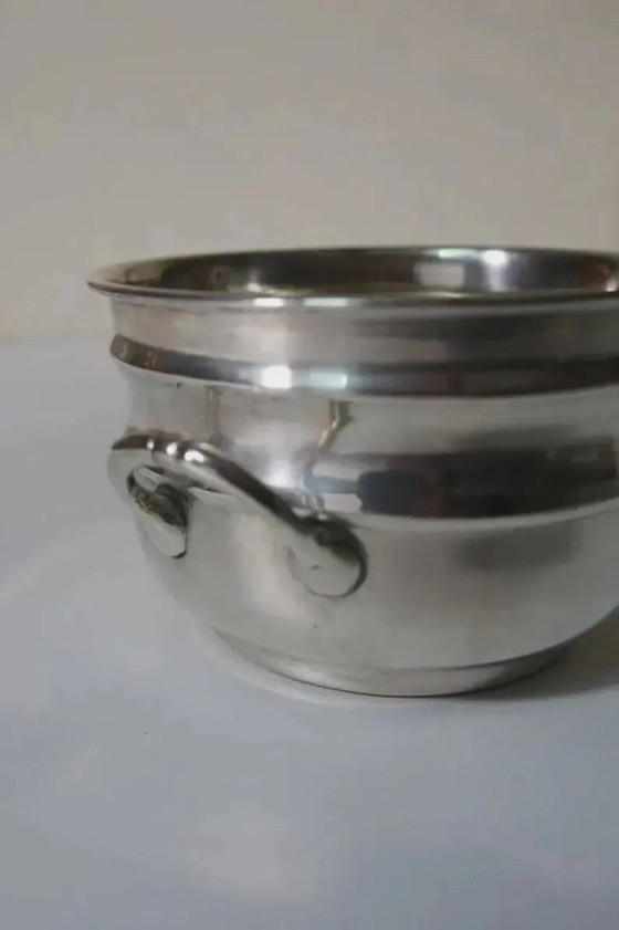 Coupe en métal argenté avec poinçon diamant "SIS" - XXe siècle – Vaisselle, Vintage (photo 7 of 9)