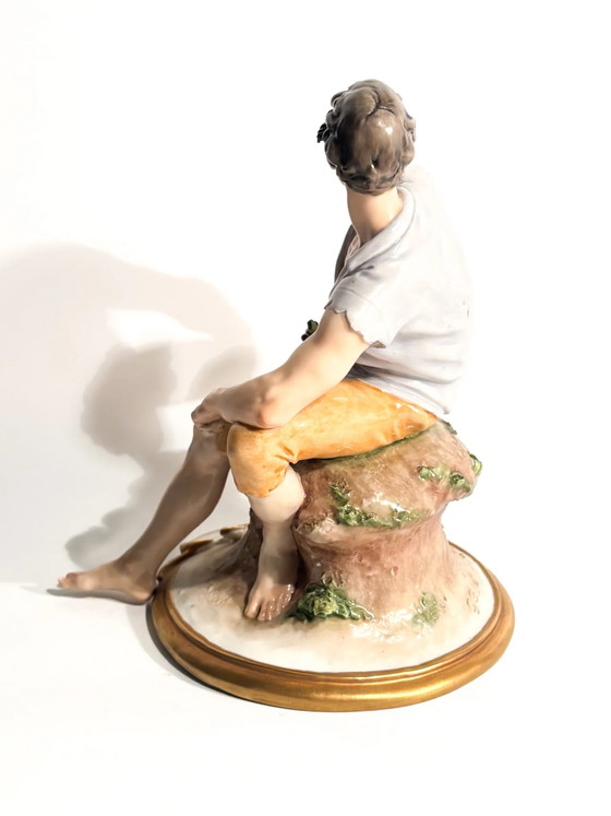1958 Giuseppe Cappè Capodimonte Porcelain Farmer Sculpture – Barok (photo 8 of 9)