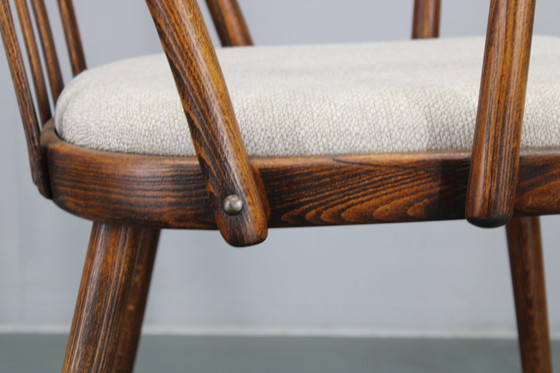 Image 1 of 1960 Antonin Suman Ensemble de six chaises de salle à manger en hêtre, restaurées