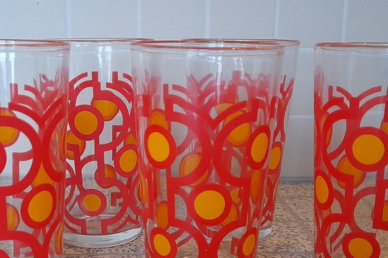 Image 1 of Set Of 5 Drinking Glasses, 1970S