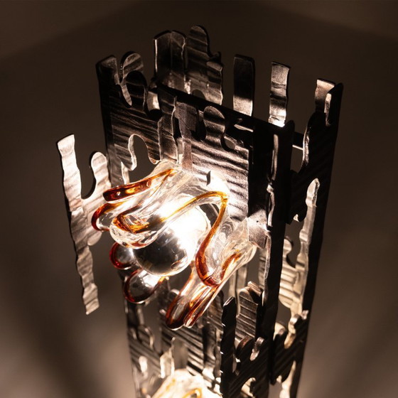 Image 1 of 1x Brutalist Murano Glass Floor Lamp 1970s