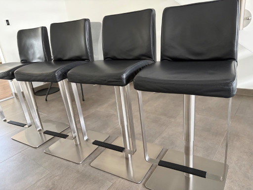 2x Mayer MyBreak bar stools, genuine leather – barkrukken, Metal (photo 2 of 5)