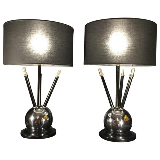 Lámparas de mesa Art Déco Sputnik Ball, años 30, juego de 2 – Art Deco (photo 2 of 14)