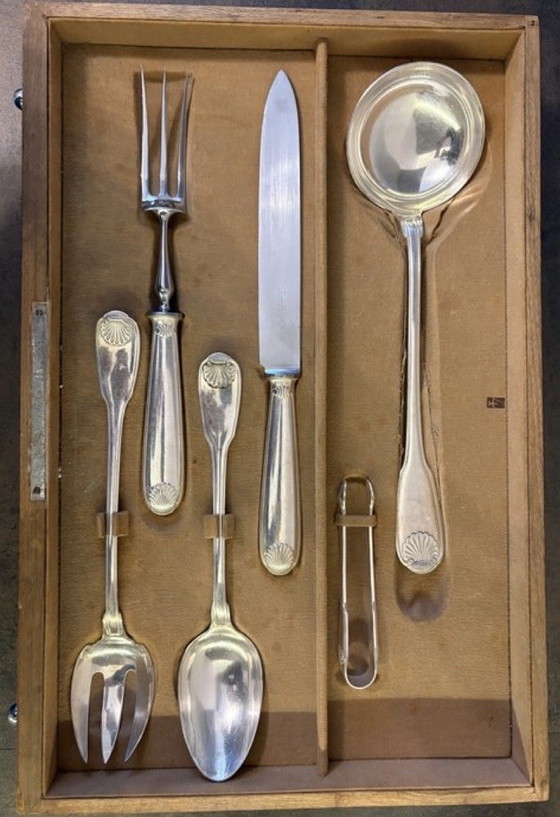 Image 1 of Prestigieux Service Christofle Vendôme "Honnorat Marseille" - 146 Pièces avec Cabinet d'Origine