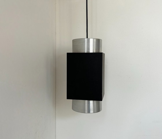Image 1 of Suspension vintage, chrome et métal noir, Scandinavie, 1970