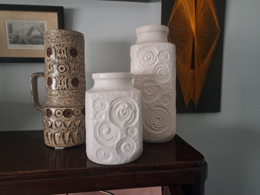 3 Vintage Vases, 2 from West Germany – vazen, Ceramic (photo 2 of 9)