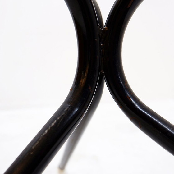 Image 1 of Table d'appoint Mid-Century en bambou, métal et verre - Pays-Bas, années 1960