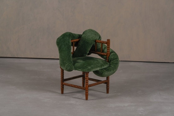Image 1 of Sedie Bobbin vintage, reinterpretate da Corina Olaru, Olanda, anni '30, set da 2