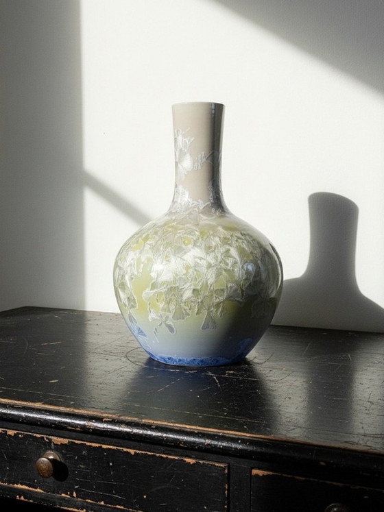 Image 1 of Large globular porcelain vase with crystalline glazes, Jingdezhen Zhi vintage