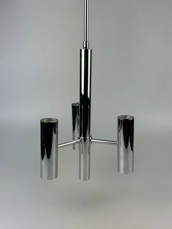 Image 1 of 60s 70s 6-light Sputnik chandelier by Hustadt Leuchten Germany