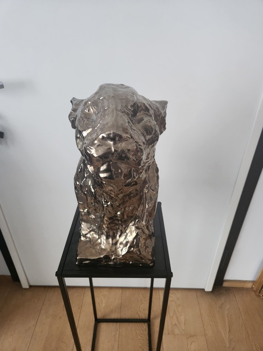 Villari - Large handmade porcelain bust of a Panther - Limited Edition 100/300 - 39 cm