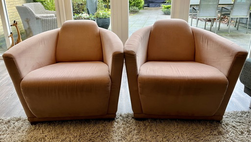 2 Armchairs Brand Calia - Salmon colored