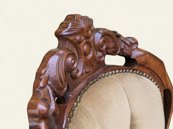 Image 1 of Rareté ! Chaise de salon baroque - chaise à accoudoirs vintage avec rembourrage, très bon état, pièce de collection rare