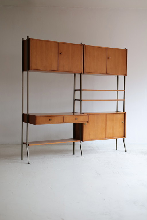 Vintage freistehendes Wandregal aus den 1950er und 1960er Jahren