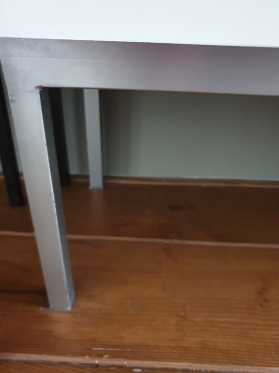 Image 1 of Teak wood cabinet with sliding door, drawers, mirror and light