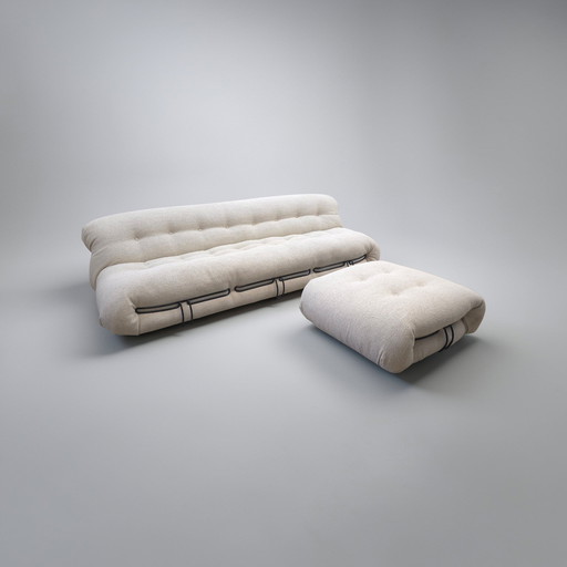 Cassina Soriana Sofa mit Hocker Dreisitzer top Couch